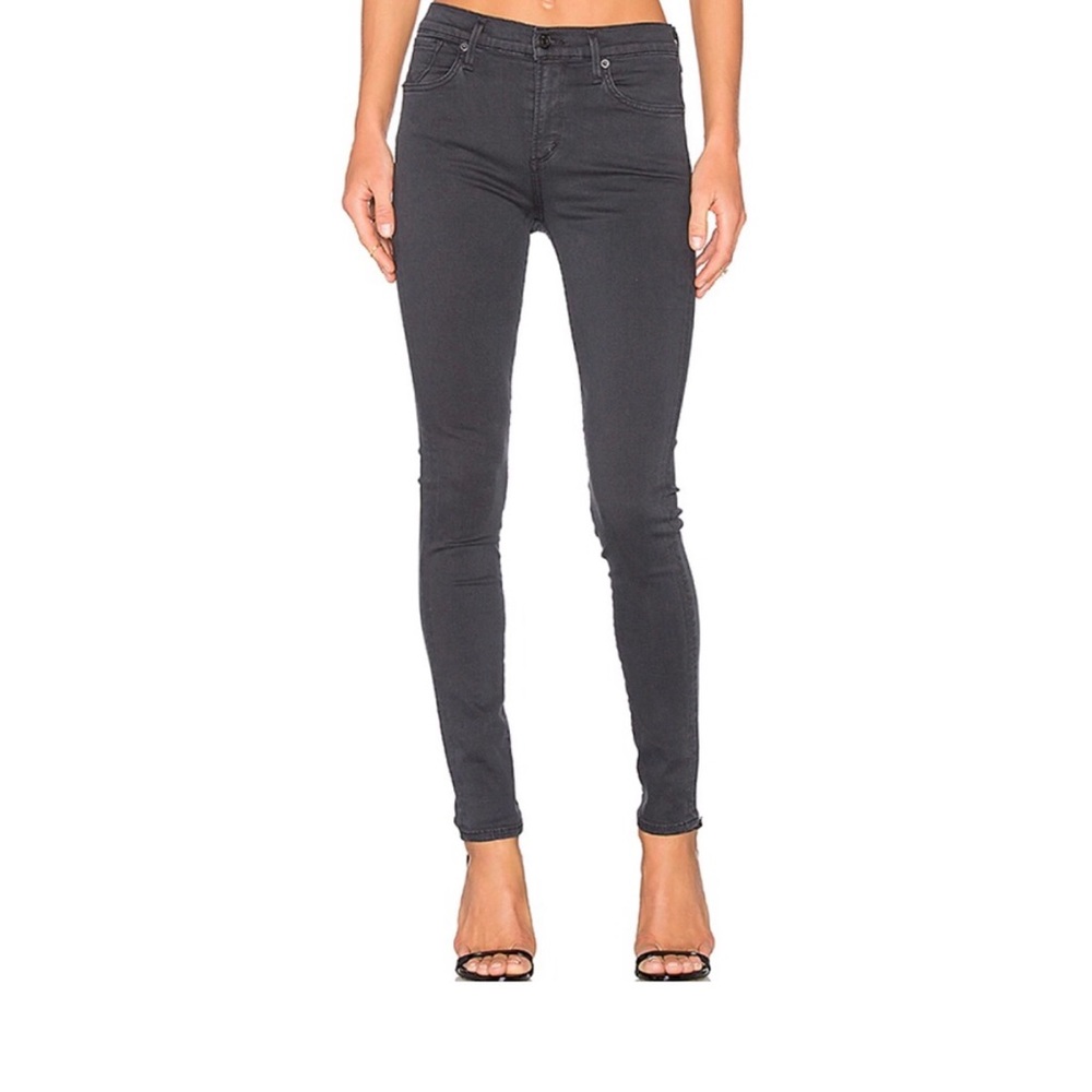 AGOLDE Women's Charcoal Skinny Jeans in color called Aura.